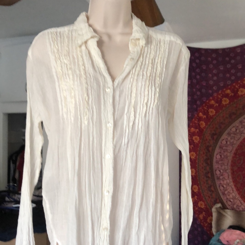 Free People One white button down, size S